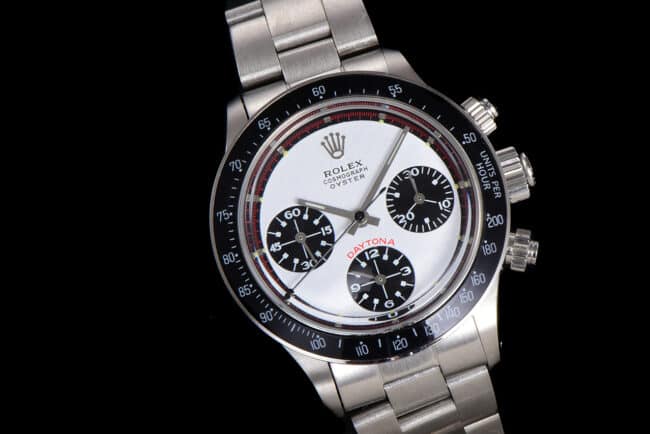 Top-tier watch Rolex white dial men's retro series manual chronograph movement watch front view