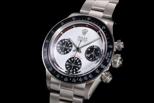Top-tier watch Rolex white dial men's retro series manual chronograph movement watch front view