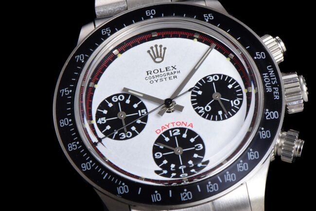 top-tier watch Rolex white dial men's retro series manual chronograph movement watch detail shots