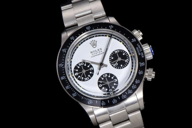 Top-tier watch Rolex white dial men's retro series manual chronograph movement watch front view