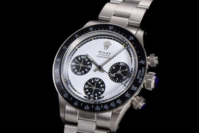 Top-tier watch Rolex white dial men's retro series manual chronograph movement watch front view