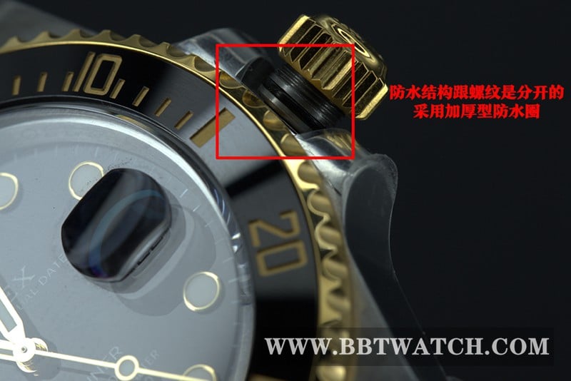 VS FactoryRolex intergold Black Submariner40 diameter 3135movementtop-tier table detail shots
