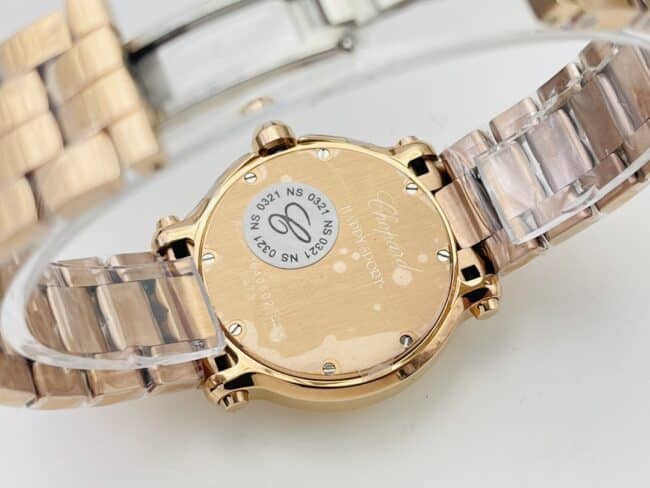 YF factory top-tier watch ChopardHAPPY DIAMONDS series 18K gold white dial ladies watch movement picture