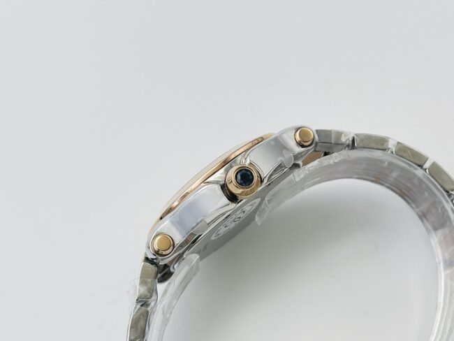 YF factory top-tier watch Chopard HAPPYDIAMONDS series indirect rose gold with diamond ladies watch side view