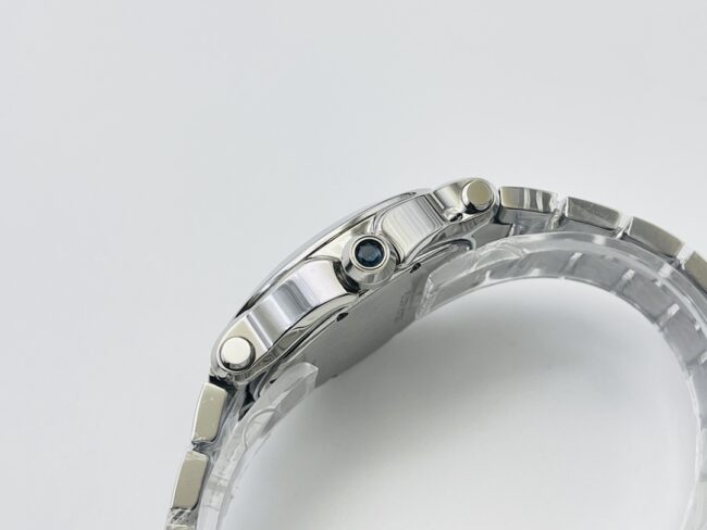 YF Factory top Chopard HAPPY DIAMONDS series white steel red dial diamond-set ladies' watch side view