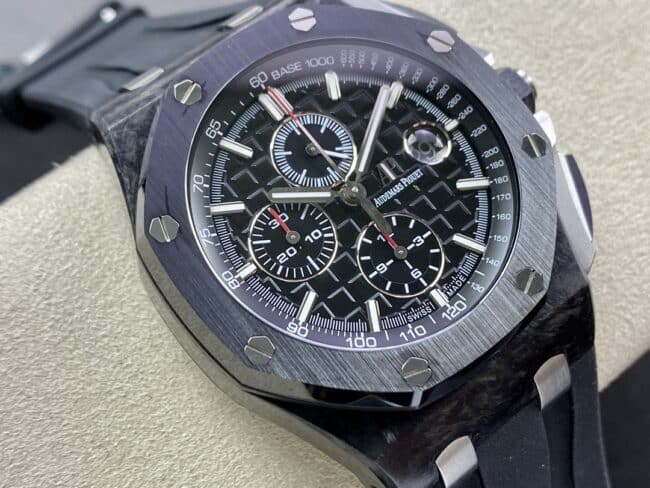 top-tier replicaAudemars PiguetRoyal Oak offshore 26400black dial men's mechanical watch front view