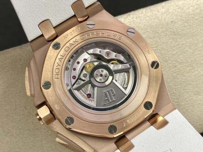 top-tier replicaAudemars PiguetRoyal Oak offshore 26400 watch 18K rose gold white dial men's mechanical watch movement picture