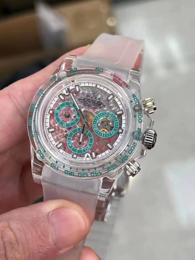 Top Rolex Daytona Customized AET 4130 Caliber Sapphire Crystal Case Men's Mechanical Watch Front View