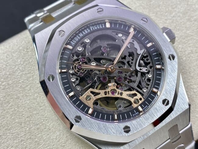 top-tier replicaAudemars Piguet Skeleton Royal Oak Offshore 15407ST.OO.1220ST.01 Men's Mechanical Watch Front View