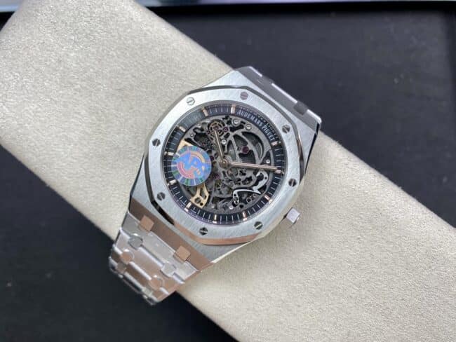top-tier replicaAudemars Piguet Skeleton Royal Oak Offshore 15407ST.OO.1220ST.01 Men's Mechanical Watch Front View