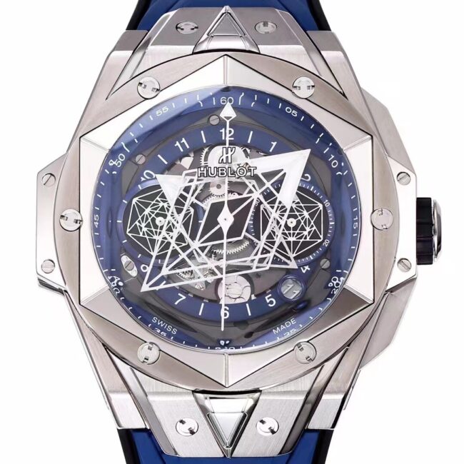 top-tier replicaBBFHUBLOTHublot watch new II tattoo second generation watch blue dial front view