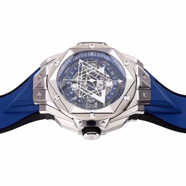 top-tier BBFHUBLOTHublot watch new II tattoo second generation watch blue dial side view