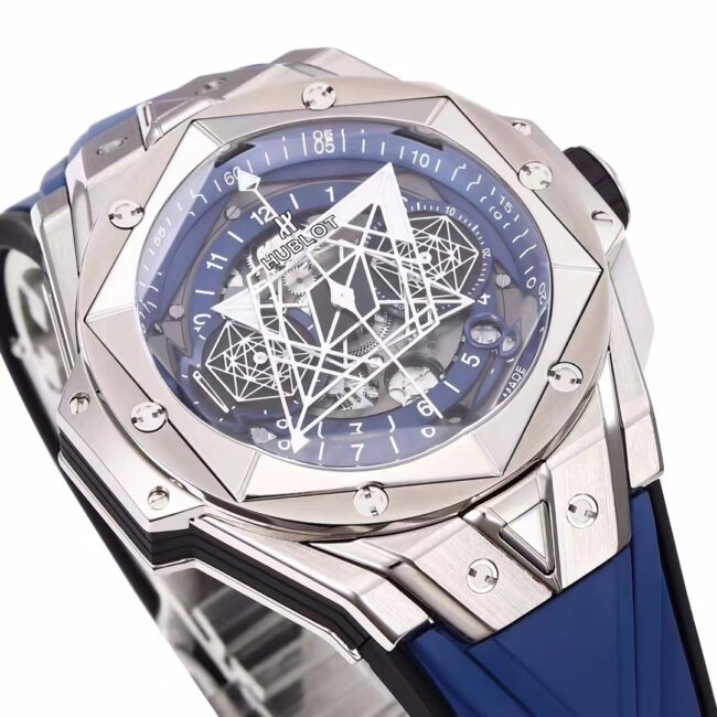 top-tier replicaBBFHUBLOTHublot watch new II tattoo second generation watch blue dial front view