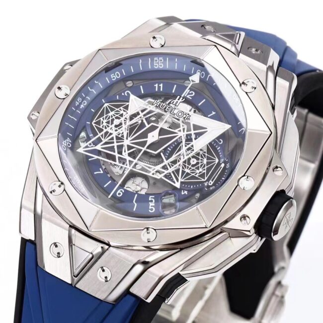 top-tier replicaBBFHUBLOTHublot watch new II tattoo second generation watch blue dial front view