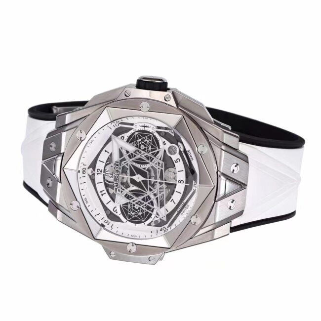 top-tiersuper cloneBBFHublot watch brand new Hublot most popular white steel model side view