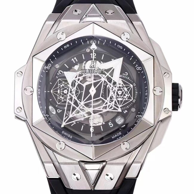 Big factory high-quality replicaBBF extreme replicaHublot watch black dial Hublot's most popular brand new tattoo second generation watch front view