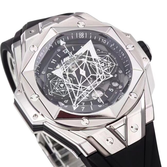 Big factory high-quality replicaBBF extreme replicaHublot watch black dial Hublot's most popular brand new tattoo second generation watch front view
