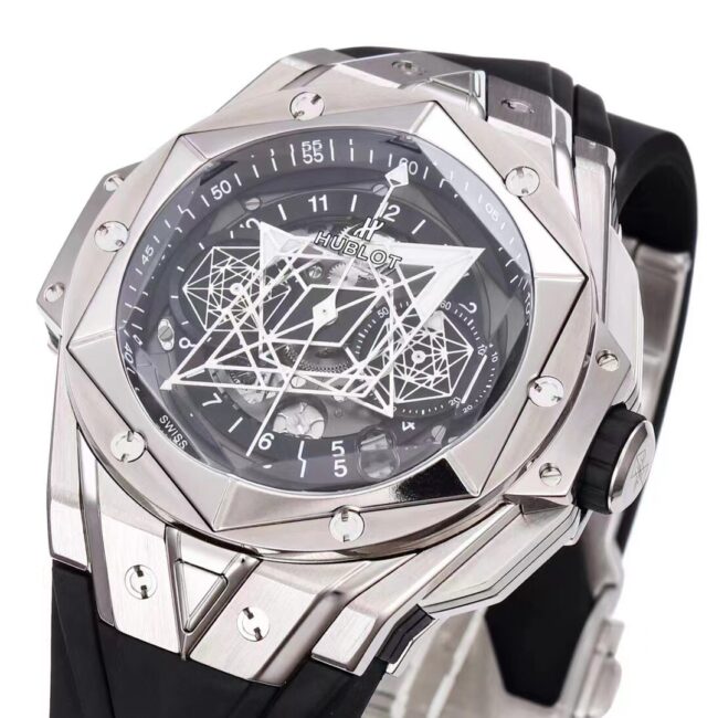 Big factory high-quality replicaBBF extreme replicaHublot watch black dial Hublot's most popular brand new tattoo second generation watch front view