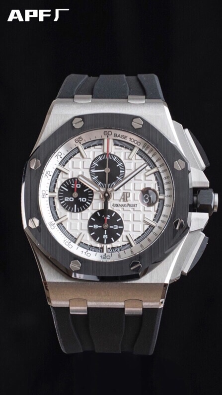 top-tier replicaAPFAudemars PiguetRoyal Oak offshore white dial26400 watch breaks OEM blockade technology front view