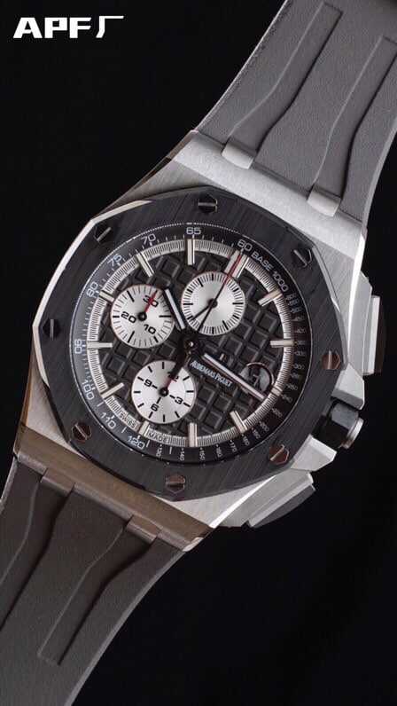 top-tier replicaAPF gray plate Audemars PiguetRoyal Oak offshore 26400 breaks OEM blockade technical watch front view