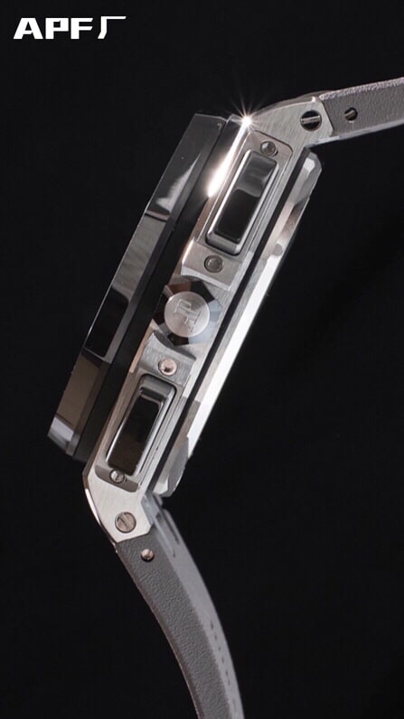 top-tier replicaAPF gray plate Audemars PiguetRoyal Oak offshore 26400 breaks OEM blockade technology watch side view