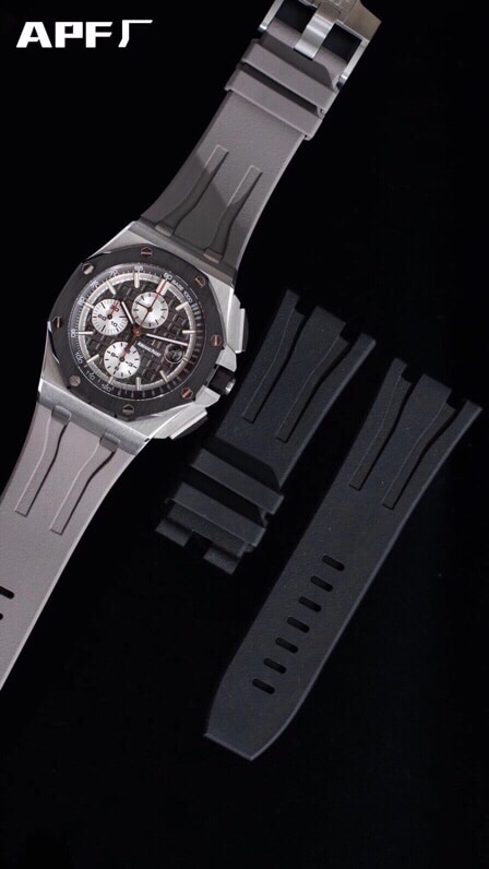 top-tier replicaAPF gray plate Audemars PiguetRoyal Oak offshore 26400 breaks the OEM blockade technology watch leather strap picture