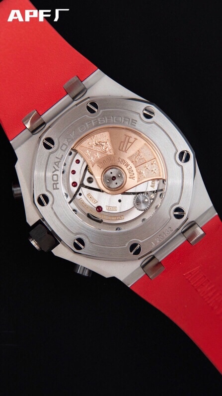 top-tiersuper cloneAPFblack dialAudemars PiguetRoyal Oak Offshore 26470 watch movement picture