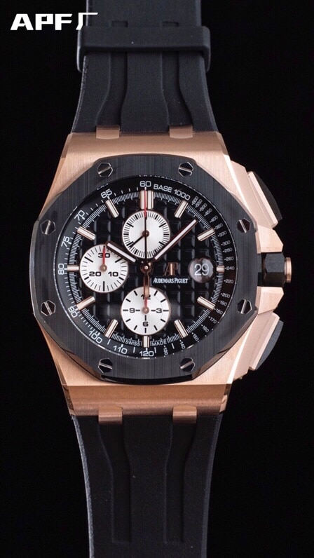 Big factory high-quality replicaAPFblack dialAudemars PiguetRoyal Oak offshore 26400 watch front view