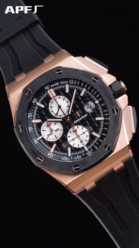 Big factory high-quality replicaAPFblack dialAudemars PiguetRoyal Oak offshore 26400 watch front view