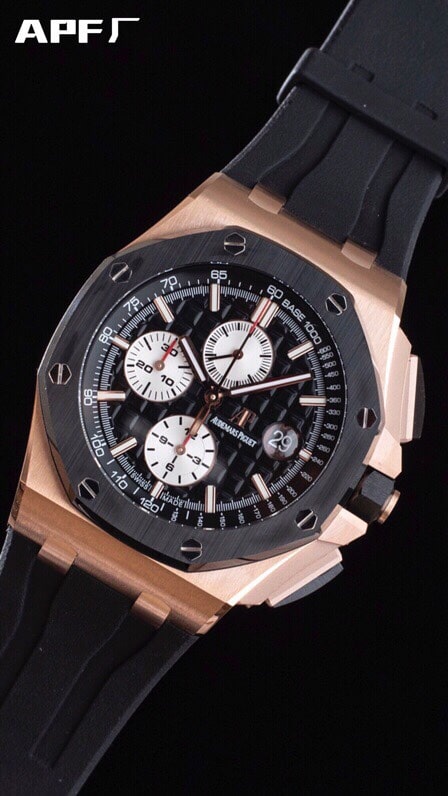 Big factory high-quality replicaAPFblack dialAudemars PiguetRoyal Oak offshore 26400 watch front view