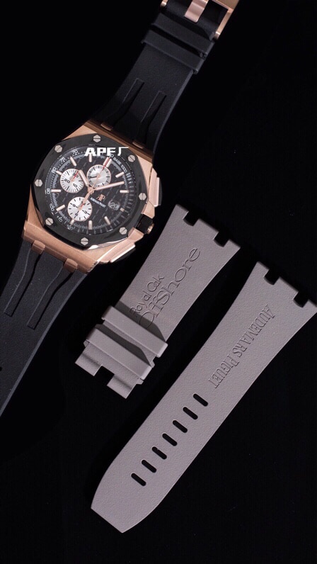 Large factory high-quality replicaAPFblack dialAudemars PiguetRoyal Oak offshore 26400 watch leather strap picture