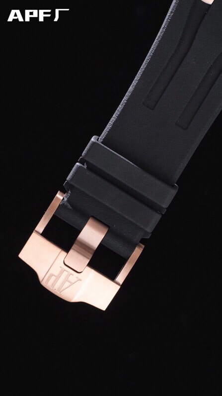 top-tier replicaAPFAudemars PiguetRoyal Oak offshore rose goldblack dial26400 watch devoted to research and development clasp picture