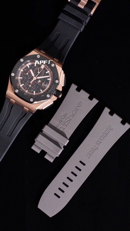 top-tier replicaAPFAudemars PiguetRoyal Oak offshore rose goldblack dial26400 watch dedicated to the development of leather strap picture