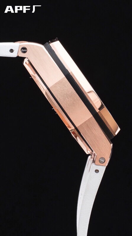 top-tiersuper cloneAPFrose goldwhite dialAudemars PiguetRoyal Oak Offshore 26400 top-tier watch side view