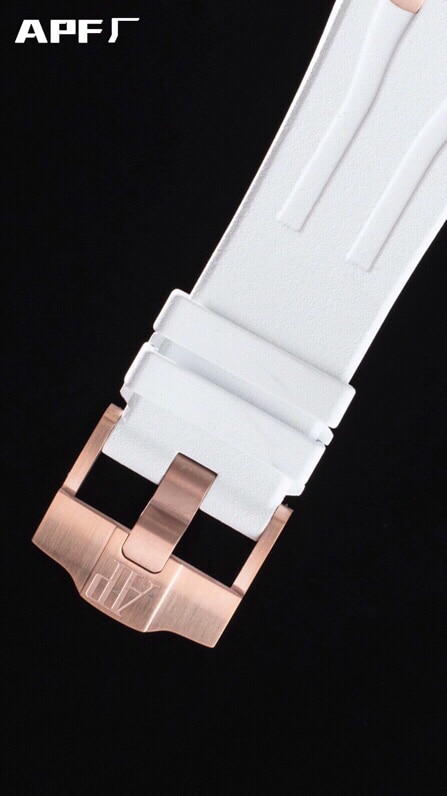 top-tiersuper cloneAPFrose goldwhite dialAudemars PiguetRoyal Oak offshore 26400 watch top-tier clasp picture