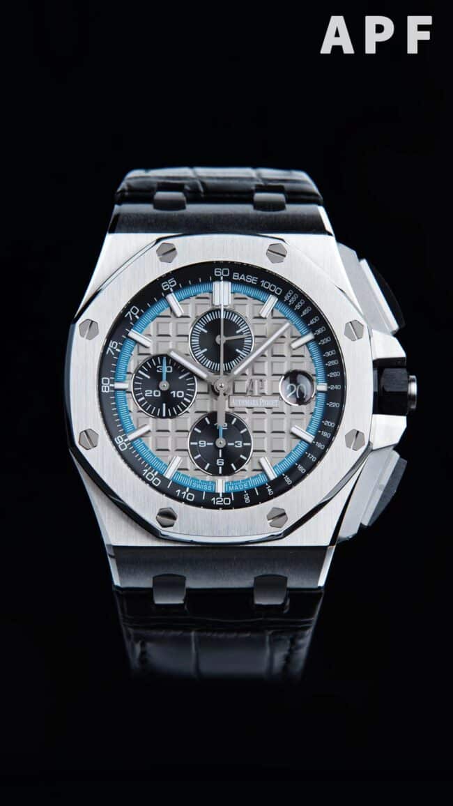 top-tier replicaAPFAudemars PiguetRoyal Oak Offshore 26400 watch top-tier white steel front view