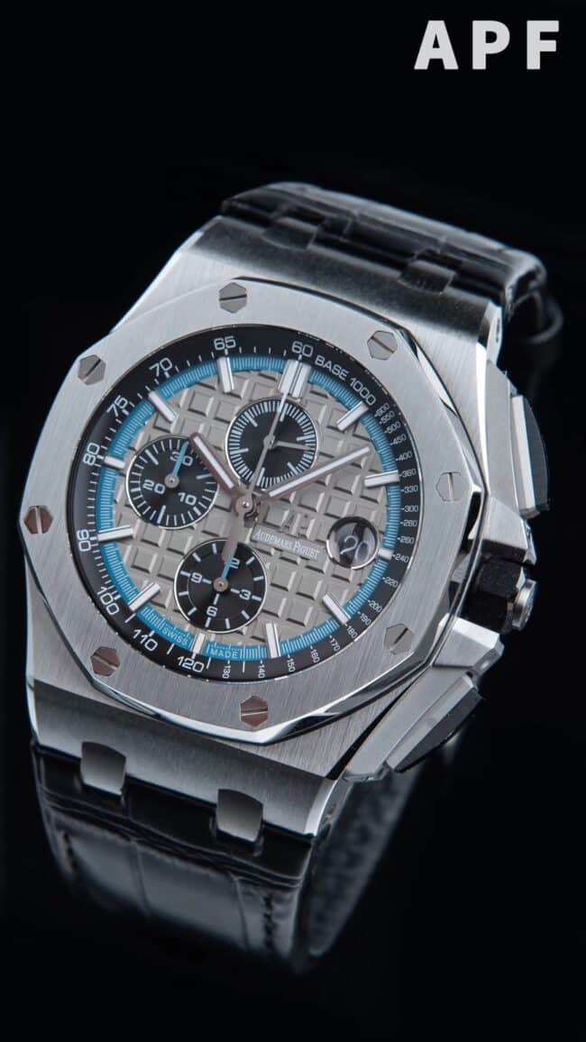 top-tier replicaAPFAudemars PiguetRoyal Oak Offshore 26400 watch top-tier white steel front view