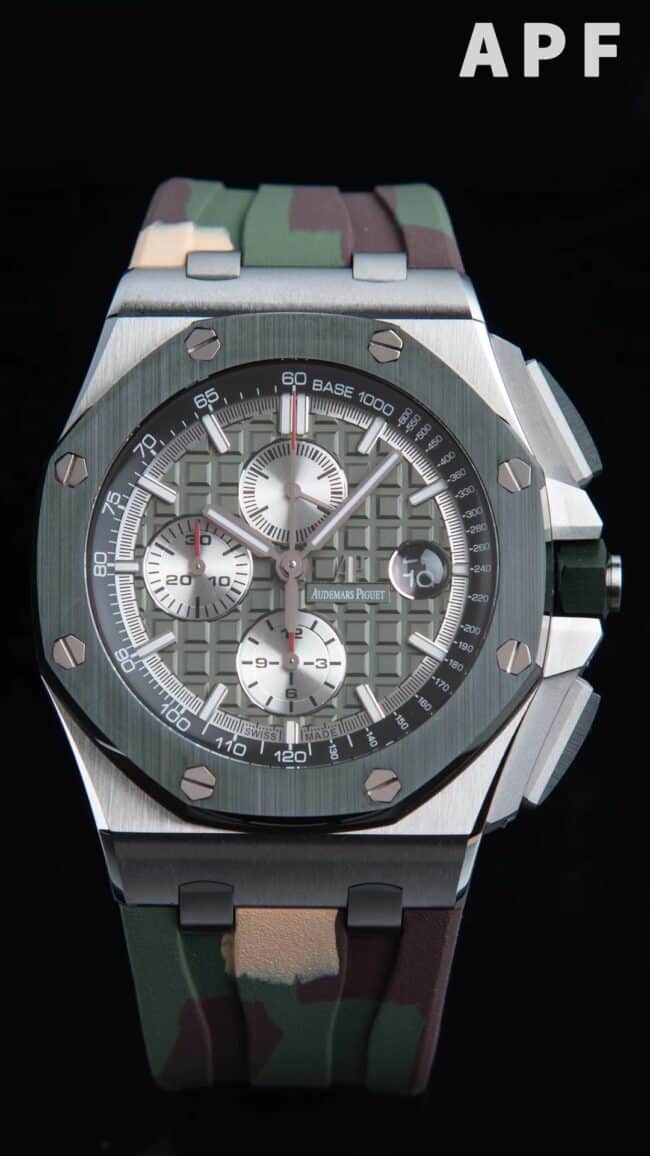 Big factory high-quality replicaAPFAudemars PiguetRoyal Oakgreen dial eliminates fake offshore 26400 watch front view