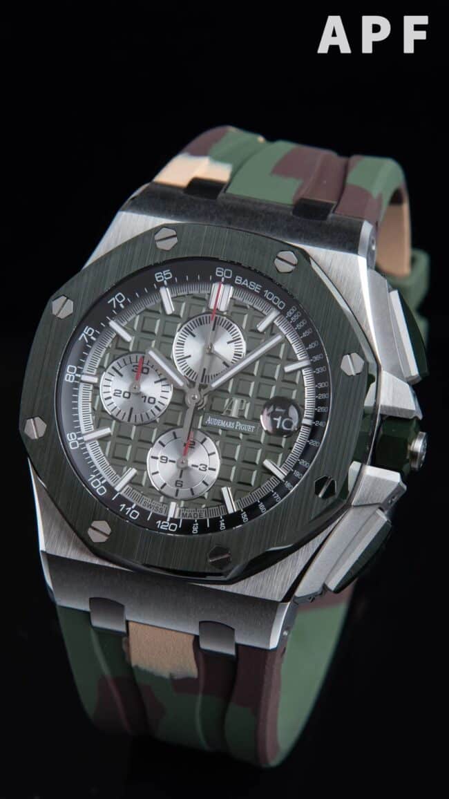Big factory high-quality replicaAPFAudemars PiguetRoyal Oakgreen dial eliminates fake offshore 26400 watch front view