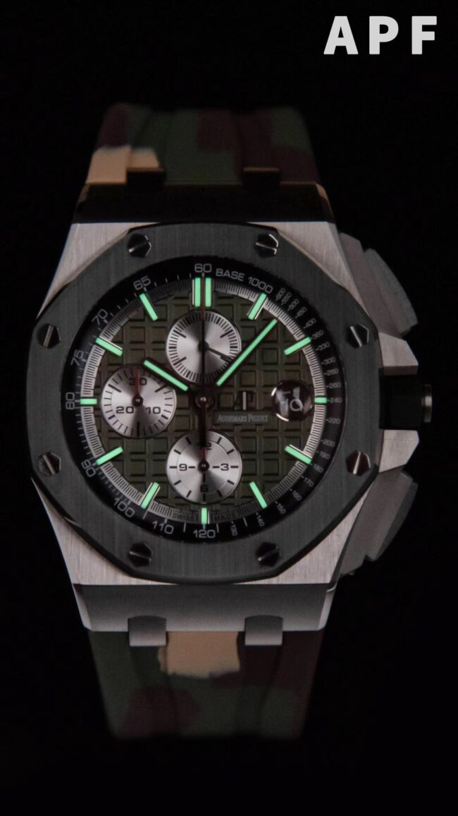 Big factory high-quality replicaAPFAudemars PiguetRoyal Oakgreen dial eliminates fake offshore 26400 watch detail shots