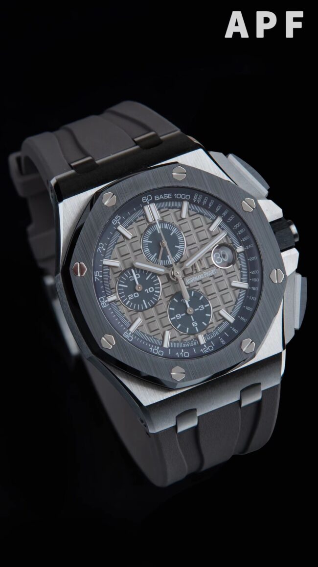 top-tier replicaAPFAudemars PiguetRoyal Oak offshore gray plate 26400 watch breaks OEM blockade technology front view