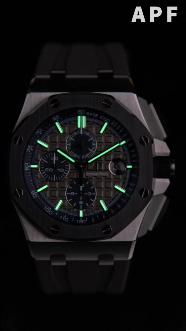 top-tier replicaAPFAudemars PiguetRoyal Oak offshore gray plate 26400 watch breaks OEM blockade technology detail shots