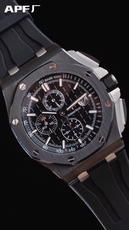 top-tiersuper cloneAPFAudemars PiguetRoyal Oak Offshore 26400black dialceramicchronograph top-tier watch front view