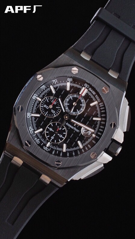 top-tiersuper cloneAPFAudemars PiguetRoyal Oak Offshore 26400black dialceramicchronograph top-tier watch front view