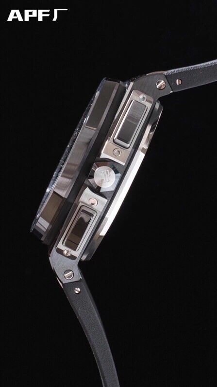 top-tiersuper cloneAPFAudemars PiguetRoyal Oak offshore 26400black dialceramicchronograph watch top-end side view