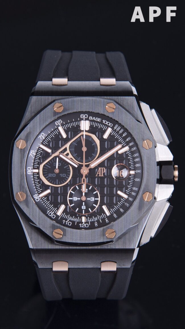 top-tier replicaAPFAudemars PiguetRoyal Oak offshore 26400ceramicchronograph gray dial watch front view