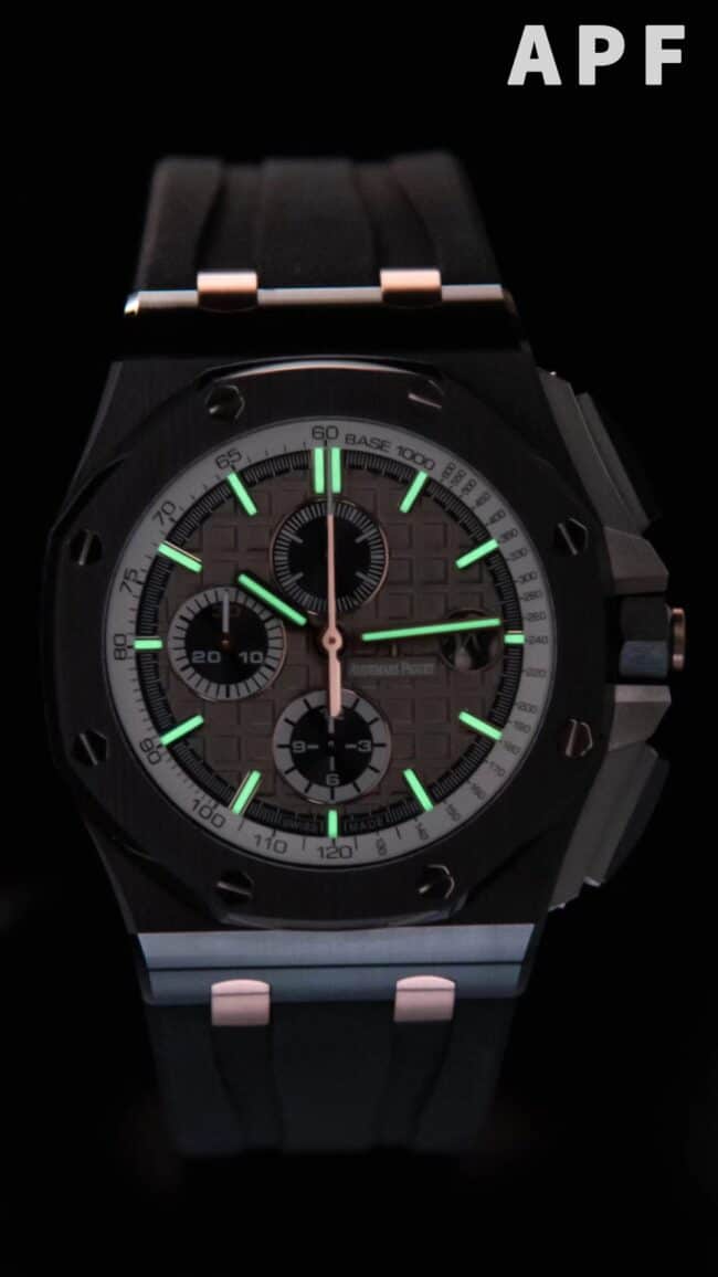 The high-quality APFblack dial Audemars PiguetRoyal Oak gray dial offshore 26400 watch from a major manufacturer is the ultimate watch to eliminate false front views at a glance.