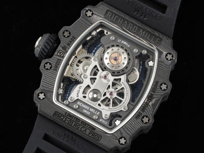 top-tier Richard Mille Skeleton RM 21-01 Aerodynamic Tourbillon Watch - movement picture as the name suggests