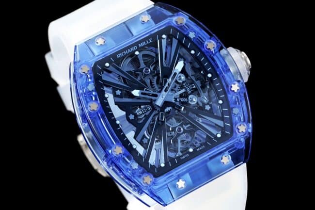 top-tier Richard Mille generation legendary RM12-01 tourbillons apphire crystal transparent version of extraordinary sports quality front view
