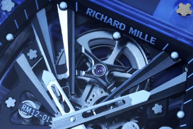 top-tier Richard Mille generation legendary RM12-01 tourbillonsapphire crystal transparent version of extraordinary sports quality detail shots